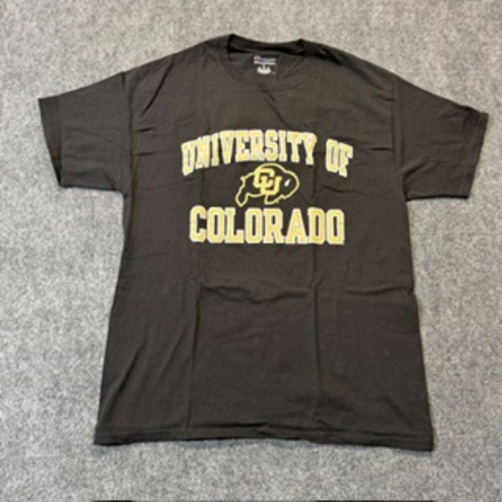 Champion University of Colorado Buffaloes T Shirt Mens L Black CU Boulder